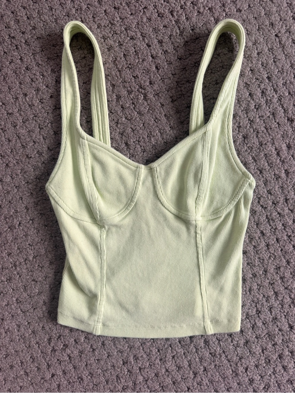 aerie Light Sage Ribbed Bustier Cami